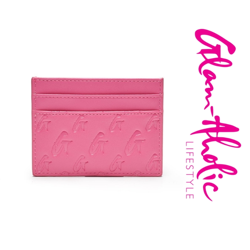MONOGRAM CARD HOLDER HOT PINK